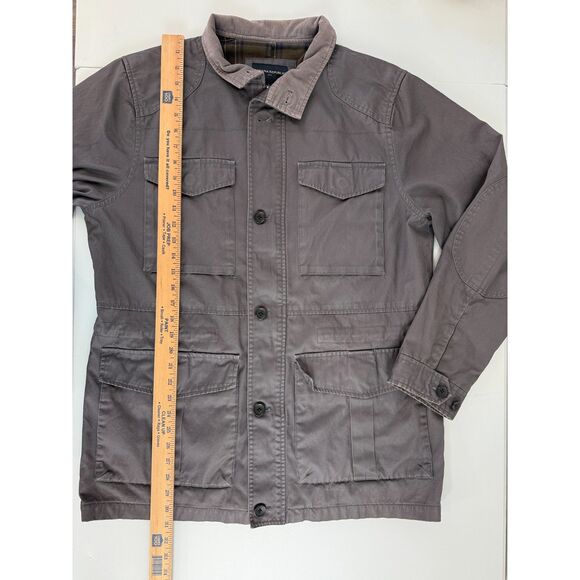 Banana Republic Gray Flannel Lined Field Military Utility Safari Jacket Men's L - Picture 9 of 12